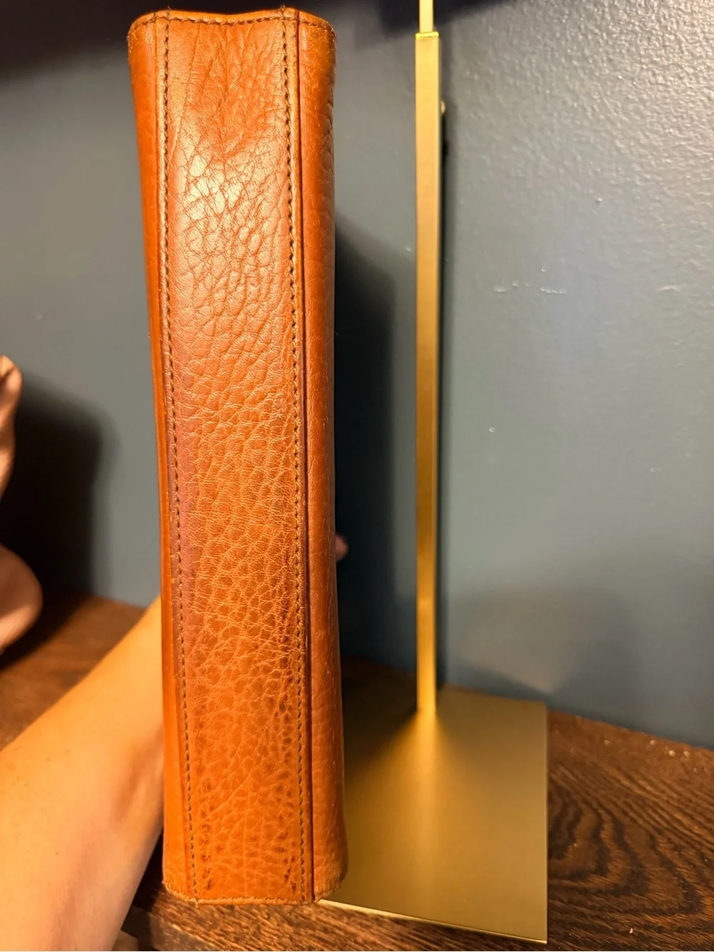 Burberry Vintage Leather Clutch in Warm Cognac Brown